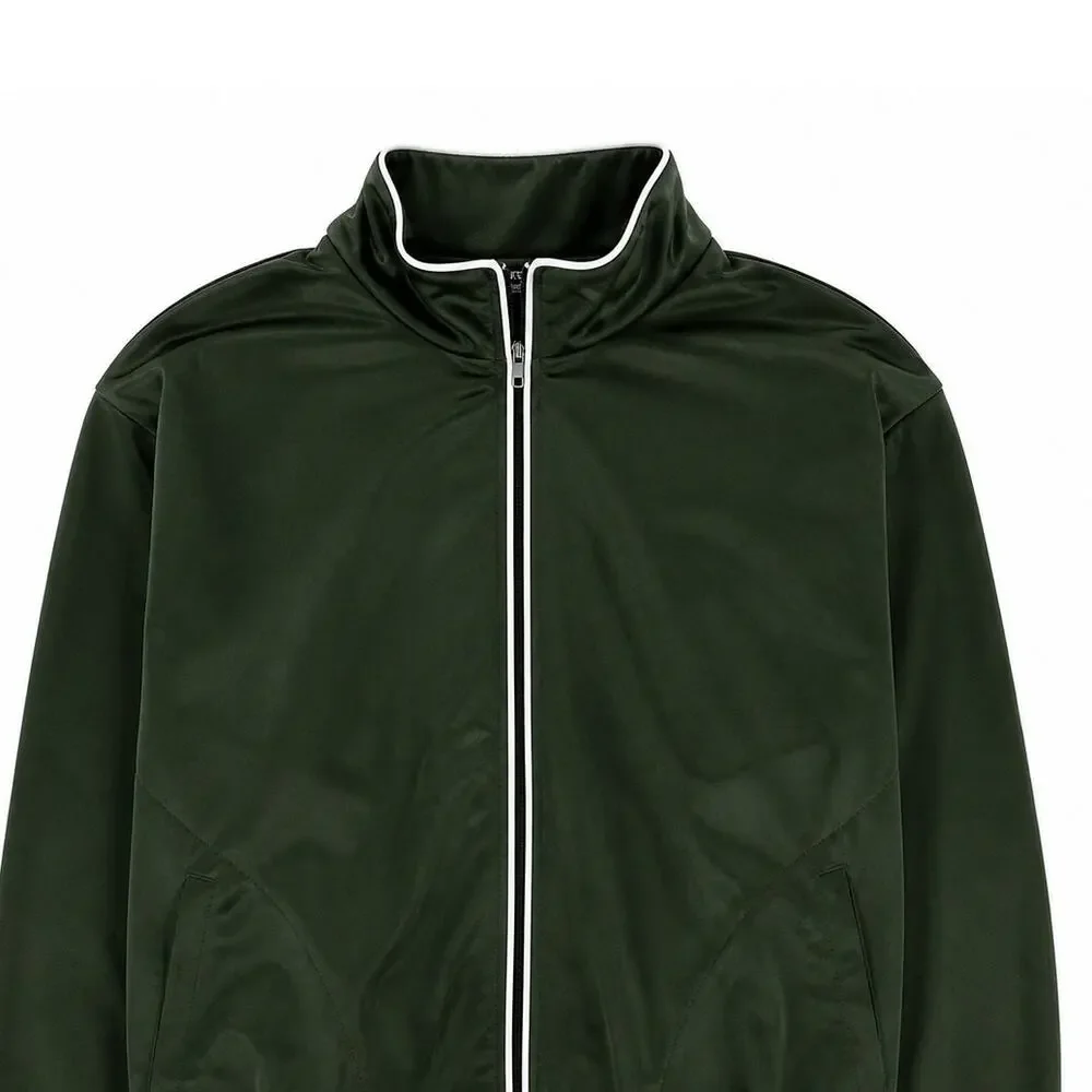 Matrix Boys Track Jacket Size L 10-12 Dark Green Full Zip Athletic Tricot NWOT